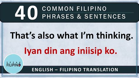 Commonly Used Filipino Phrases And Sentences 4 English Tagalog