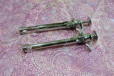 2 Vintage Tubex Stainless Steel Syringes For Hypodermic