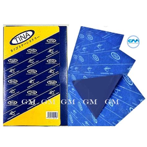 Tina Carbon Paper Semi Sideboth Side Full Blue Kertas Karbon 1box