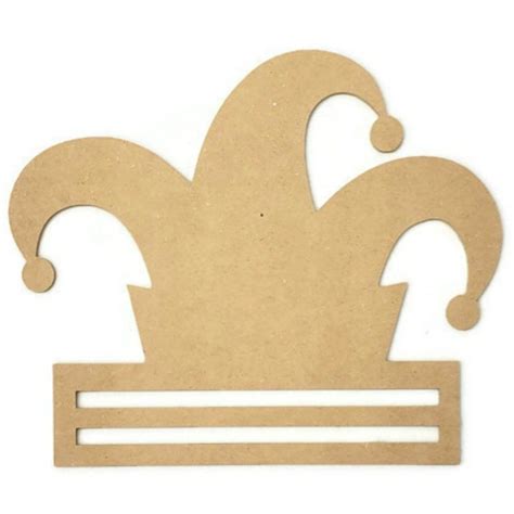 Jester Hat Mardi Gras with Rails Wood Cutout - Unfinished Wood | Wood ...