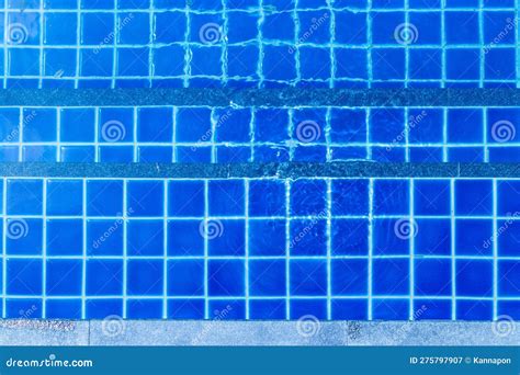 Blue Ceramic Tile Mosaic In A Swimming Pool Background And Texture Stock Image Image Of