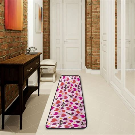 Bestwell 2x6 Cartoon Girl Heart Pattern Runner Rug With Rubber