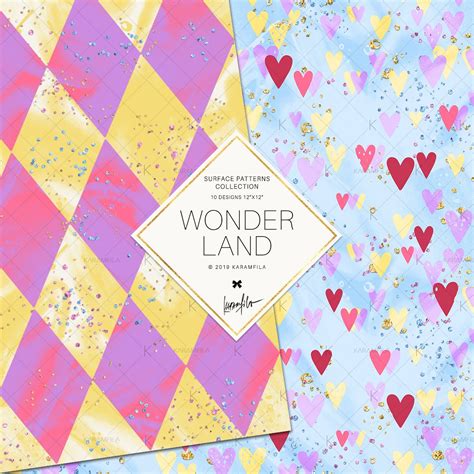 Alice In Wonderland Basic Patterns 300006 Patterns Design Bundles