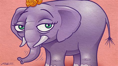 Cartoon Elephant Character Illustration - Rob Knapp Design
