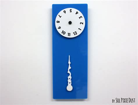 Stable Hand Rotating Numbers Blue Wall Clock Etsy
