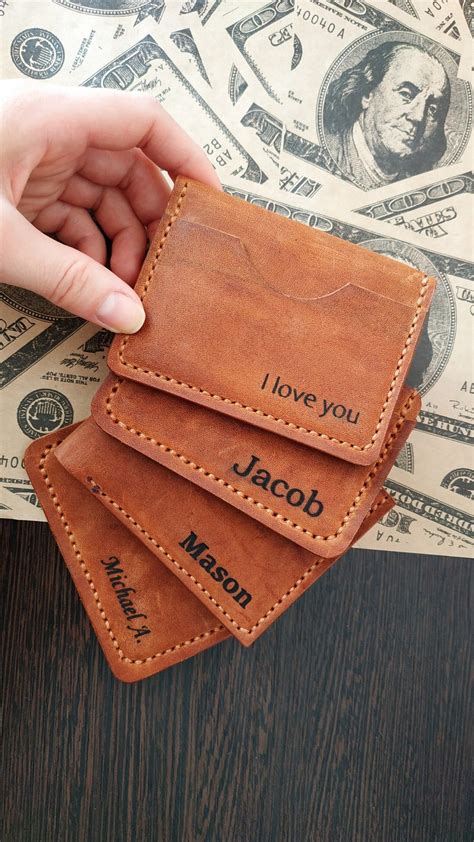 Leather Products Wallet Cardholder Free Personalization T For