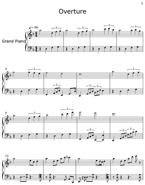 Overture Sheet Music For Piano