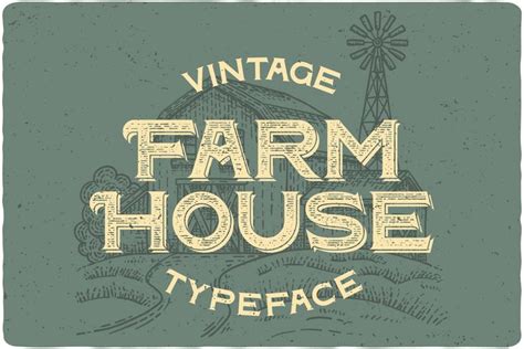 Farm House Typeface Farmhouse Font Vintage Fonts Typeface