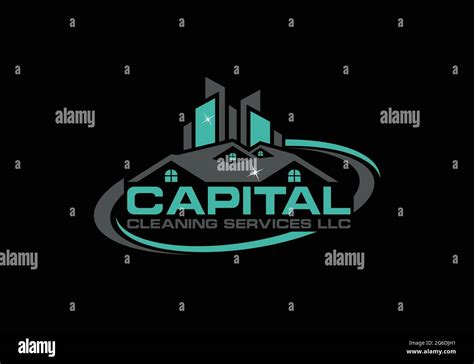 Cleaning Services Logo Capital Cleaning Service Wordmark Logo Design Vector Template Stock