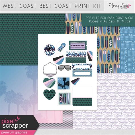 West Coast Best Coast Print Kit By Marisa Lerin Graphics Kit