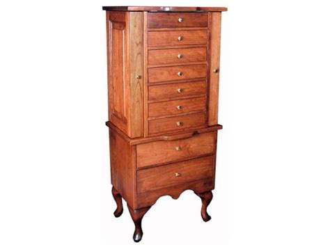 Since queen beds are known to be the most popular bed size for couples and for single sleepers who love to have extra room, we've ensured that our have fun exploring the possibilities for creating a whole new look in your bedroom. Amish Cherry Queen Anne Jewelry Armoire - Brandenberry ...