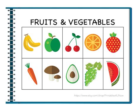 Fruit And Vegetable Matching Toddler Instant Download Easy On Printer