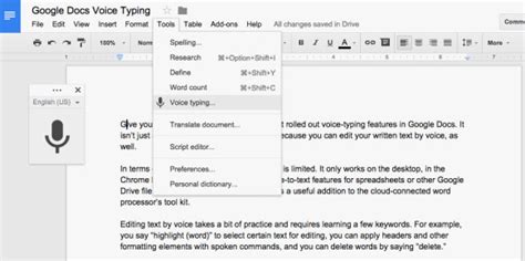 Use docs to edit word files. Now You Can Edit Google Docs by Speaking | WIRED