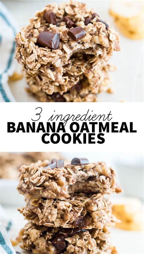 Made with just 3 healthy ingredients; 3 Ingredient Healthy Banana Oatmeal Cookies | What Molly ...