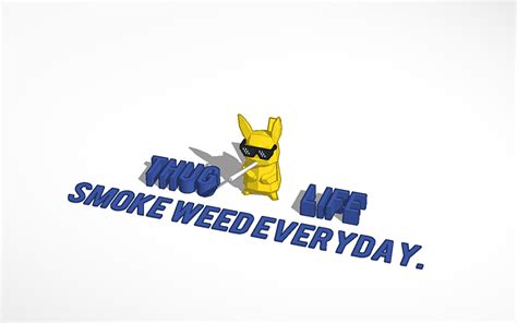 3d Design Pİkachu Thug Lİfe Versİon Tinkercad