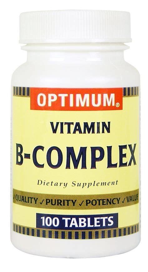 Optimum Vitamin B Complex Dietary Supplement Tablet 100 Ct