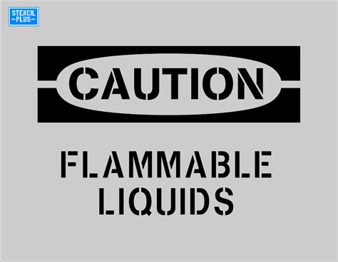 caution flammable liquids warehouse industrial safety osha stencil — stencil plus