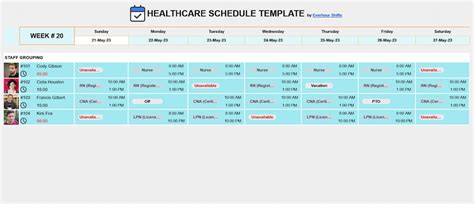 Nurse Schedule Template How To Create It And Best Tips