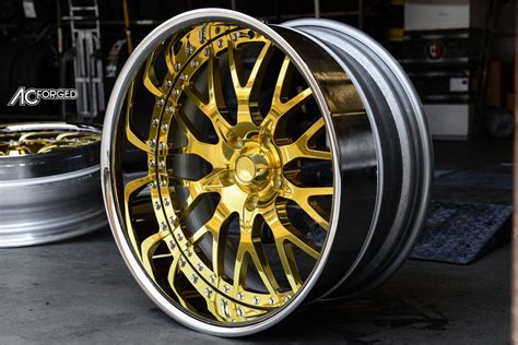 22 Ac Forged Wheels Ac 313 Gold Plated Centers Chrome