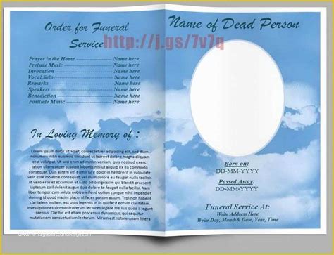 Publisher Funeral Program Template Free Of Free Funeral Program