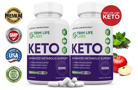 2 Pack Trim Life Labs Keto Pills Includes Apple Cider Vinegar Patented Gobhb® Exogenous