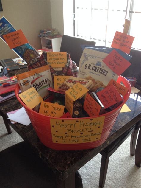 Maybe you would like to learn more about one of these? 1st Anniversary Gift Basket. Little things that will make ...