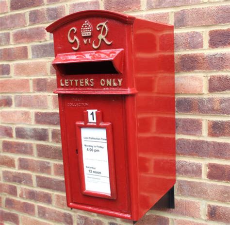 Royal Mail Cast Iron Pillar Red Gr Post Box Option On Standwall Mount