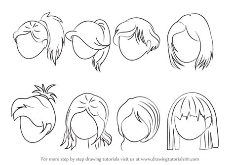 Drawing anime characters can seem overwhelming, especially when you're looking at your favorite anime that was drawn by professionals. Learn How to Draw Anime Hair - Female (Hair) Step by Step : Drawing Tutorials