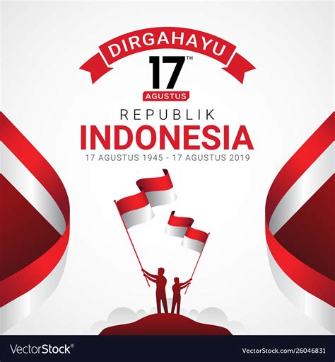 Happy Indonesia Independence Day Greeting Card Vector Image