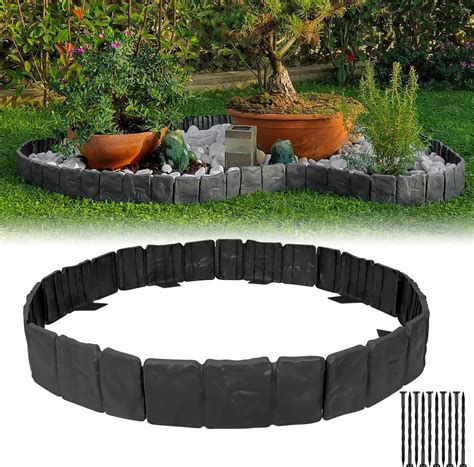 Garden Edging Border NO DIG, with Landscape Edging Anchoring Spikes