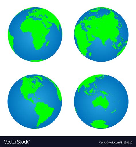 Earth Globes Royalty Free Vector Image Vectorstock
