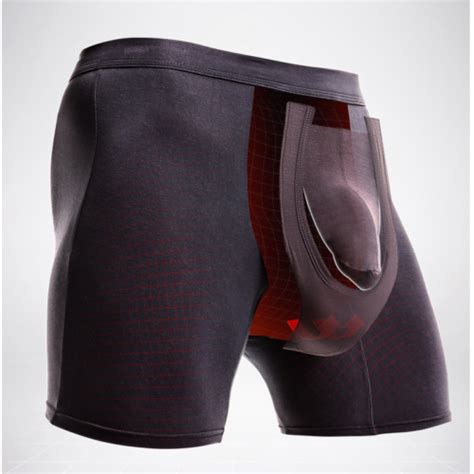 Men Boxers U Convex Breathable Solid Color Lengthen Bulge Pouch