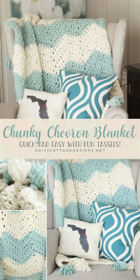 Chunky Chevron Crochet Blanket Daisy Cottage Designs