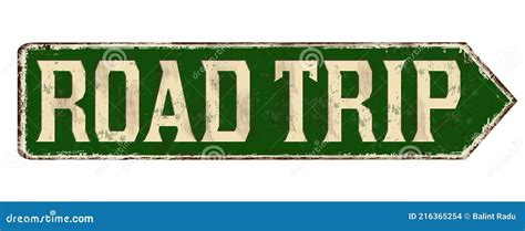 Road Trip Vintage Rusty Metal Sign Stock Vector Illustration Of Plate