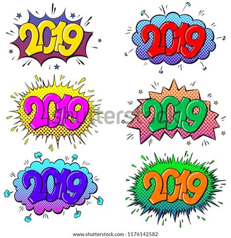 2019 Happy New Year Comic Text Stock Vector Royalty Free 1176142582