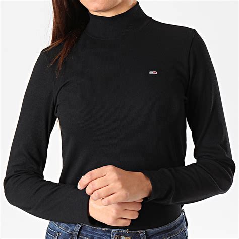Pull colorblock droit tommy hilfiger. Tommy Hilfiger - Pull Femme Rib Mock 7135 Noir ...