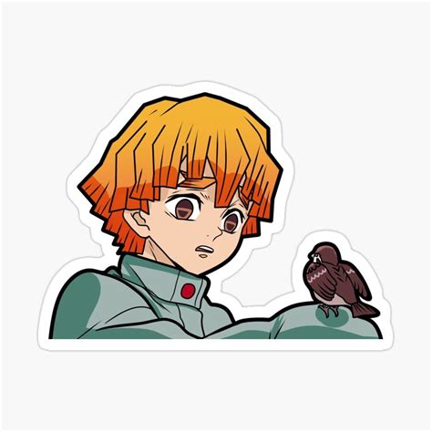 Demon Slayer Zenitsu Bird Sticker By Little Oni In 2022 Cute