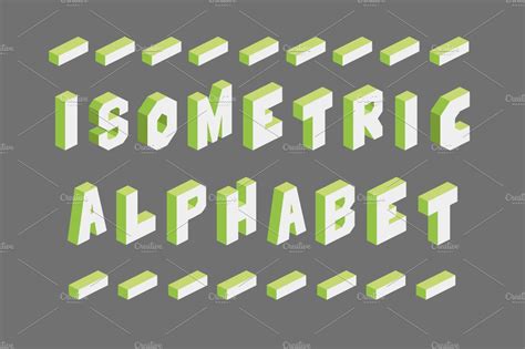 Isometric Alphabets Pre Designed Photoshop Graphics Creative Market