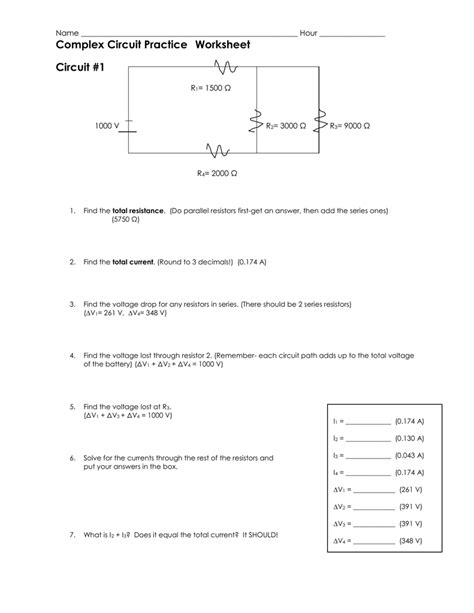 Complex Numbers Circuit Worksheet