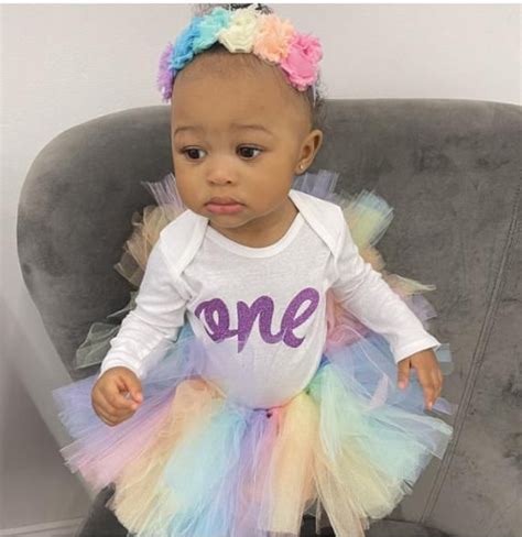 Pastel Rainbow First Birthday Outfit Unicorn Girls 1st Etsy First