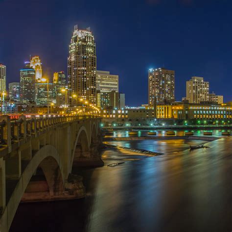 Night Skyline of Minneapolis Photograph for Sale as Fine Art
