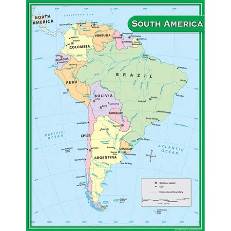 South America Map Chart Tcr7656 Teacher Created Resources Social