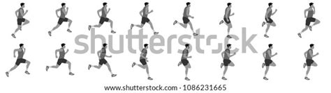 Man Running Animation Sprite Sheet Stock Vector Royalty Free 1086231665