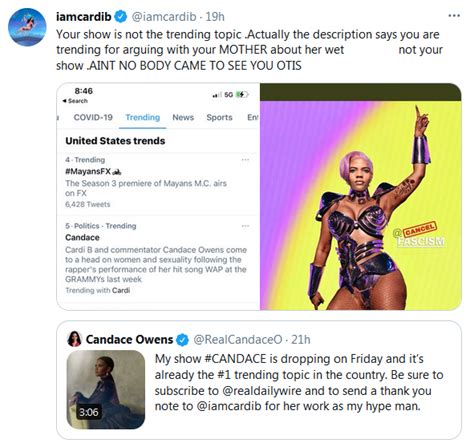 Cardi B And Candace Owens Engage In Epic Twitter Battle Nbc Palm Springs