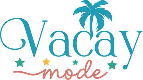 Vacay Mode Palm Tree Clipart Image Trendy Vacation Tshirt Design Free