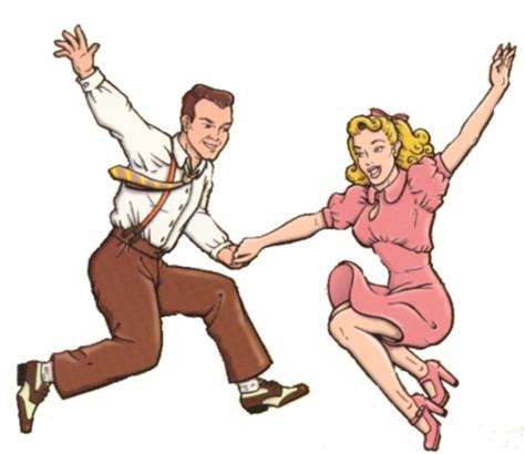 50s Dancers Clipart Vintage Dance Illustrations