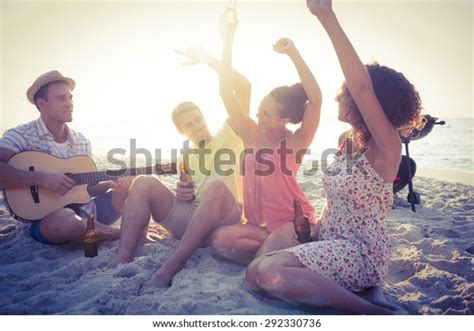 Group Friends Having Fun Beach Stock Photo 292330736 Shutterstock