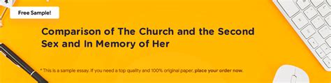 Comparison Of The Church And The Second Sex And In Memory Of Her