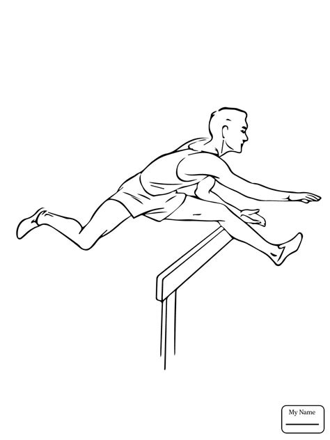 Long Jump Coloring Sheet Sketch Coloring Page