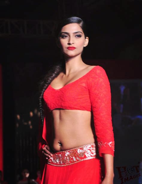 Sexy Sonam Kapoor Hot Navel Show Photos In Red Dress Hot Images